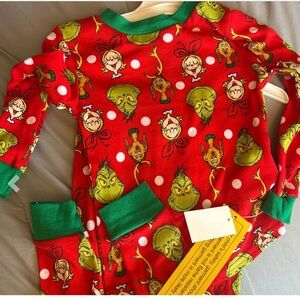 Dr. Seuss Red and Green Grinch Kids Pajama Set